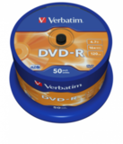 Оптический диск Verbatim DVD-R 4.7GB 16X AZO Matt Silver, Spindle, 50 шт