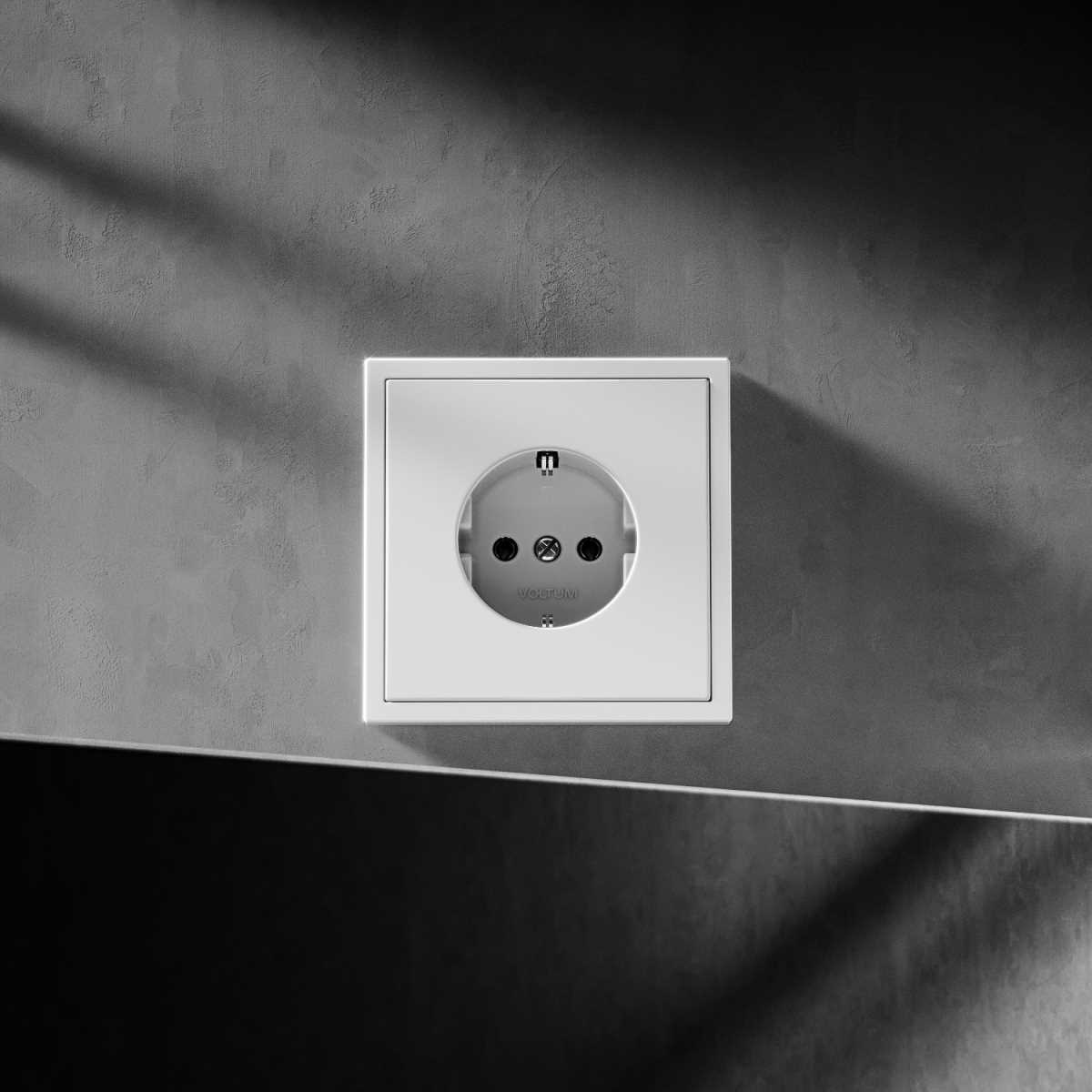 Проходной переключатель встраиваемый Voltum S70 двухклавишный 10А, (кашемир) VLS020303