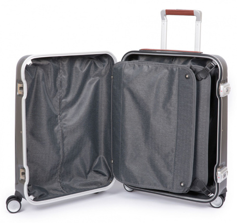 Чемодан Piquadro RELYGHT PLUS, чёрный/коричневый (BV5031PC2P/NCU)