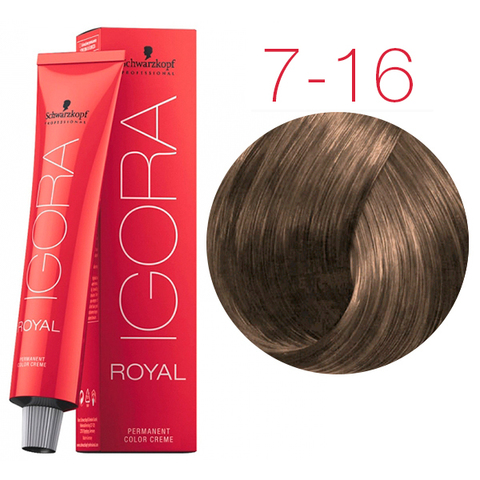 Schwarzkopf Igora Royal 7-16 (Средний русый сандрэ шоколадный) - Стойкая крем-краска