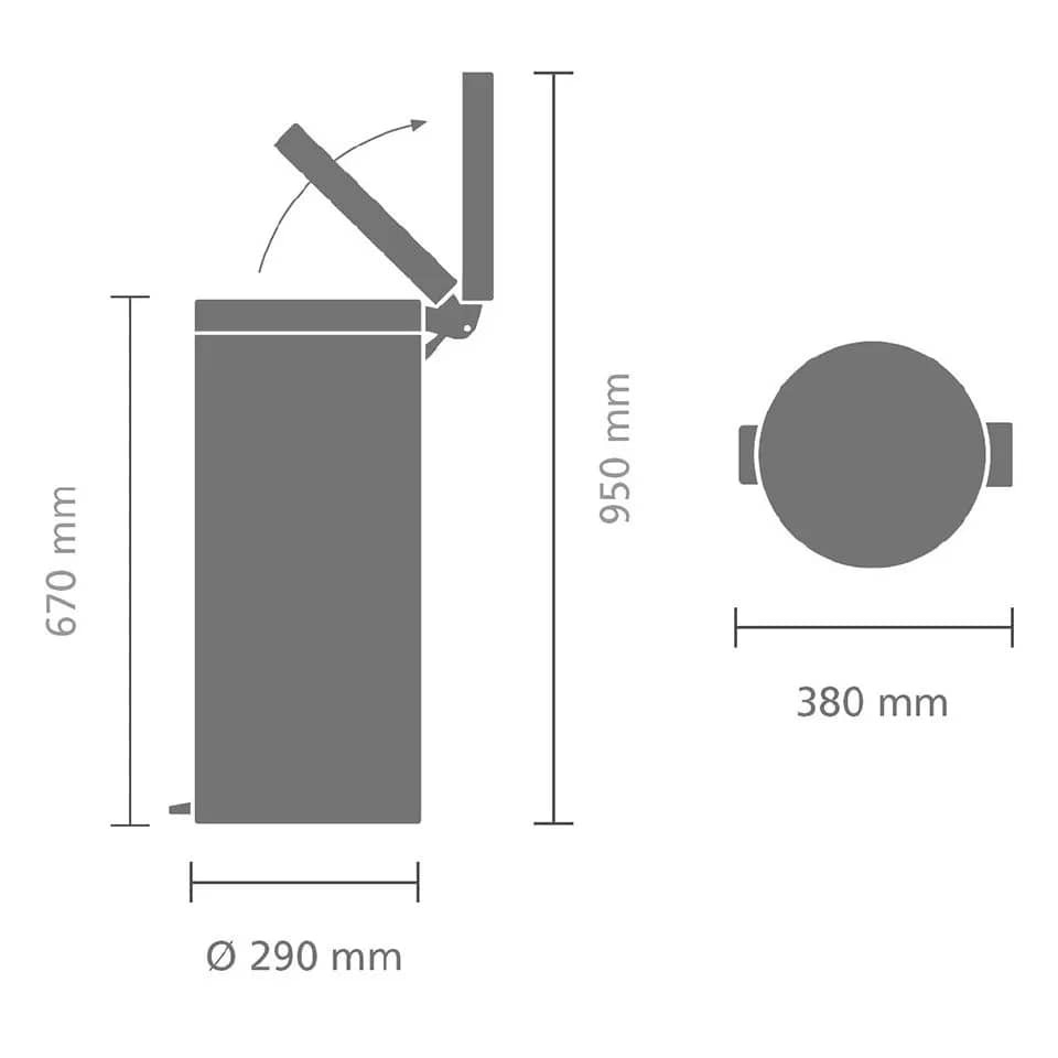 Мусорный бак newIcon с педалью (30 л), Светло-коричневый, арт. 234040 - фото 6