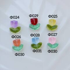 Подвеска Цветок тюльпан, акрил, розовый 9*9 мм, Ф027