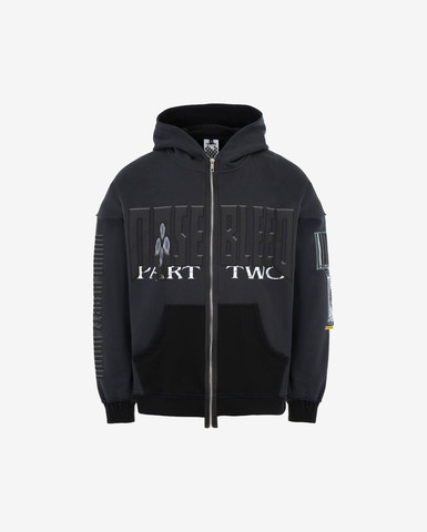 Худи Heartz zip Part-Two:Dark Two-Tone Distressed черная