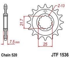 Звезда мотоциклетная JT JTF1536.16RB с демпфером