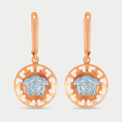 Женские серьги из розового золота 585 пробы без вставок (арт. 02272)