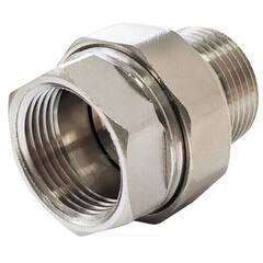 Соединитель латунь никель американка Ду 15 (1/2") прямой ВР/НР VALFEX VF.340.N.012