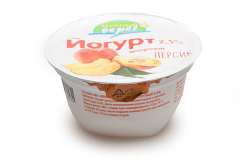 Йогурт с персиком "Зеленый берег" 2.5%, 180г