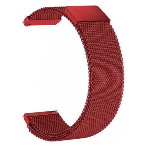Универсальный металлический ремешок миланская петля 22 мм для часов Samsung Xiaomi Huawei Garmin (Красный)