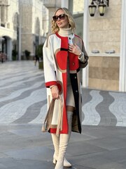 Пальто цветное из шерсти