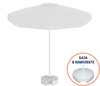 Зонт пляжный с базой на колесах Kiwi Clips&Base, Ø250 см, белый