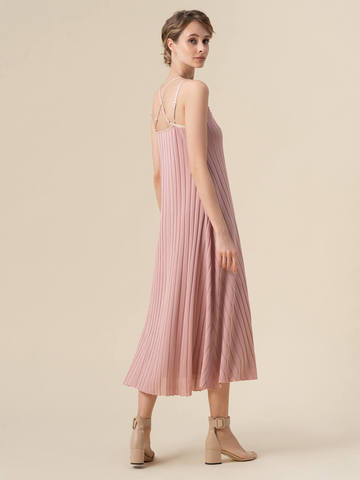 Женское платье светло-розового цвета из вискозы - фото 3