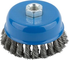 38953М Щетка крацовка, тип Чашка, гайка М14, стальная витая проволока 100мм MOS