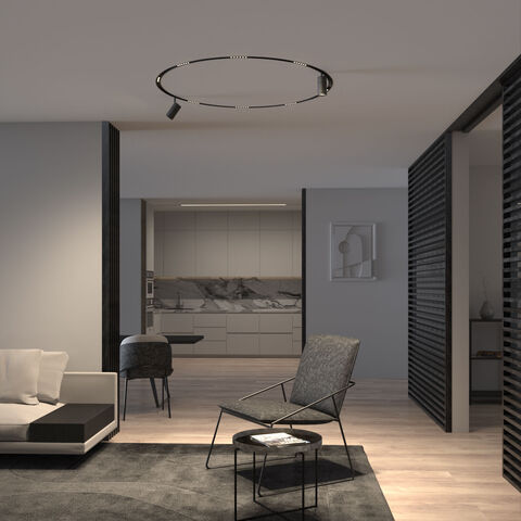 Трековый светильник Elektrostandard Slim Magnetic для радиусного шинопровода 20W 4200K Comfi Ø 1200мм 85190/01 черный