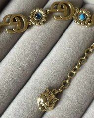 Колье-чокер цепочка с подвесками (ромашки + цветные камни) style by GUCCI