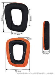 Амбушюры Logitech G35, G930, F450, G230, G231, G332, G432 (Черный/Красный)