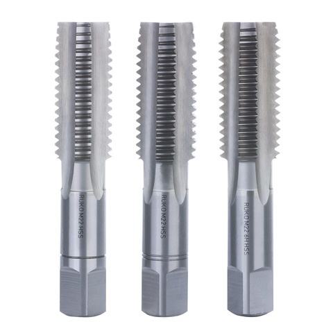 Метчик М22х2,5 (Комплект 3шт) DIN352 HSS-G 6h 100мм a=14,5 Ruko 230220