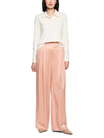 Marc Cain Поло из хлопкового трикотажа с вышивкой бисером по воротнику