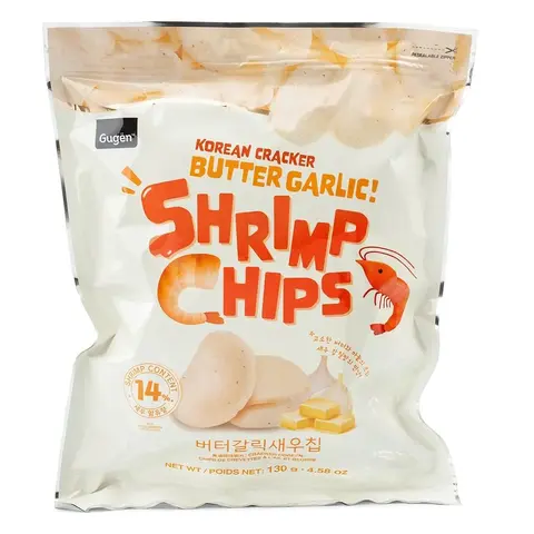 КРЕВЕТОЧНЫЕ ЧИПСЫ С МАСЛОМ И ЧЕСНОКОМ, 130 г