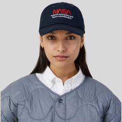 Бейсболка Alpha Industries Nasa Worm Logo Cap Rep. Blue (Синяя)