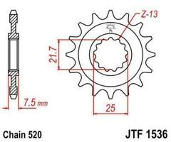 Звезда мотоциклетная JT JTF1536.16RB с демпфером