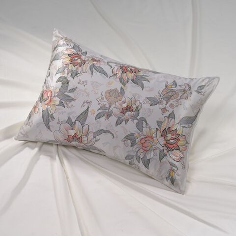 Наволочка 50x70 Mollen Лазоревый цветок жемчужно-белая хлопковая