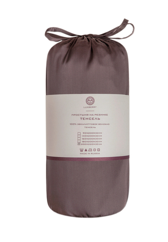 Простыня на резинке 200x220x30 Luxberry Тенсель коричневая