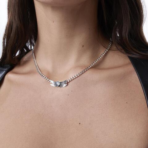 Колье-цепь OPEN YOUR HEART серебро с Топазом