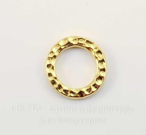 Коннектор - кольцо TierraCast "Hammertone" 13 мм (цвет-золото)