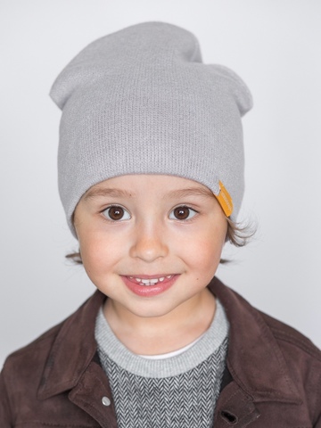 детская шапка из итальянской шерсти светло-серая