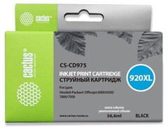 Картридж струйный Cactus CS-CD975 №920XL черный (56.6мл) для HP DJ 6000, 6500, 7000, 7500