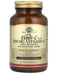Solgar,Ester-C Plus 500 мг витамина С 50 растительных капсул