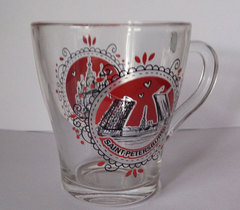 кружка 250 мл стекло с видами Петербурга