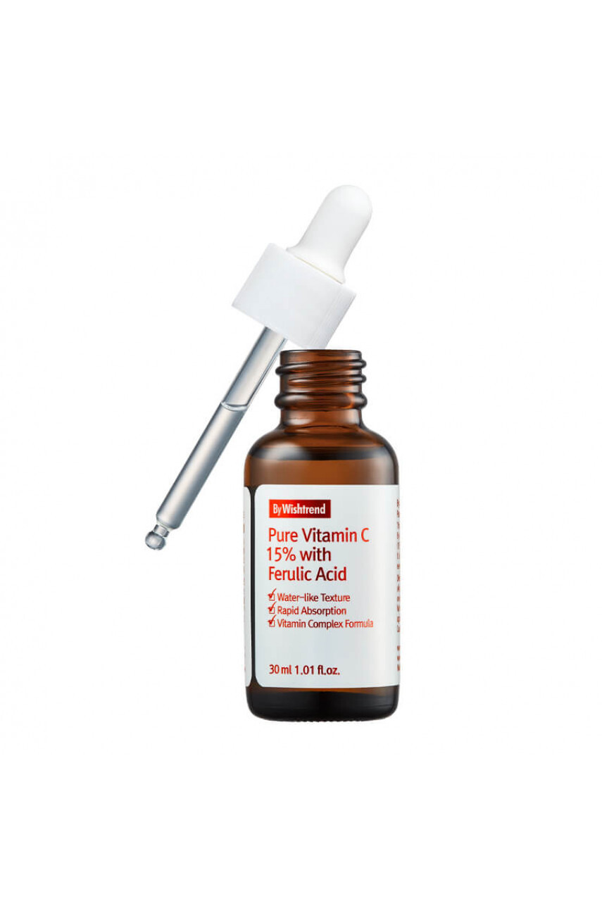 Сыворотка с витаминами С, Е и феруловой кислотой BY WISHTREND Pure Vitamin C 15% with Ferulic Acid 30 мл