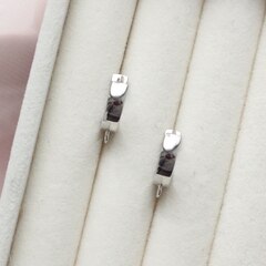 Швензы колечки 14 мм, с французским замком,родий, Ш076