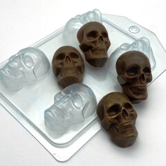 Форма пластиковая для конфет Череп МИНИ (4 ячейки)