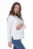 Утепленный свитшот для беременных и кормящих 15998 белый
