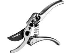 GRINDA P-21, 210 мм, углеродистая сталь, хромированное покрытие, с алюминиевыми коваными рукоятками, плоскостной секатор, PROLine (423421)