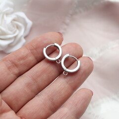 Швензы колечки 14 мм, с французским замком,родий, Ш076