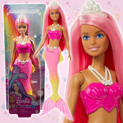 Кукла Барби Русалка Dreamtopia, розовые волосы, диадема