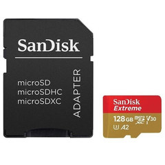 Карта памяти microSDXC 128GB SanDisk Class 10 UHS-I A2 C10 V30 U3 Extreme (SD адаптер)