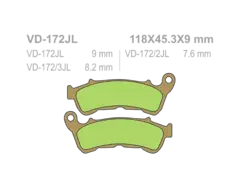 Vesrah Тормозные колодки VD-172JL (FDB2196ST)