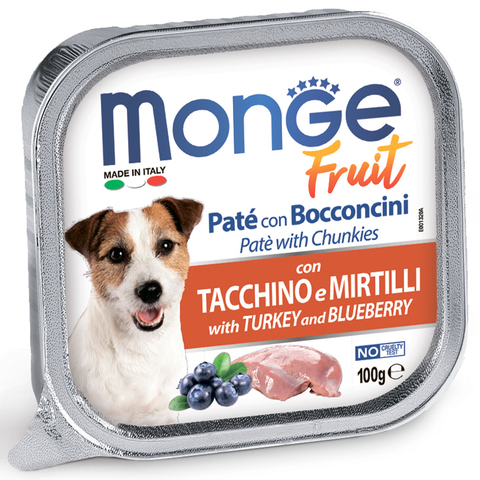 Monge Dog Fruit консервы для собак (индейка с черникой) 100г