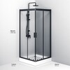 Am.Pm W90G-403-090BT Душевое ограждение Gem Square Slide 90x90 стекло прозрачное, профиль черный матовый,