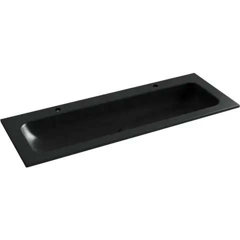 Ceramica Nova CN7016MB CN7016MB Раковина накладная Element с двумя отверстиями под смеситель 1210*457*137мм, цвет черный