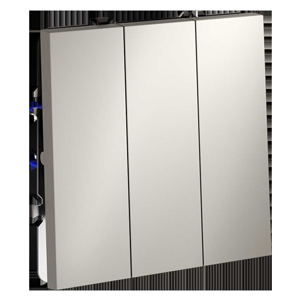 Выключатель встраиваемый Voltum S70 трехклавишный 10А, (кашемир) VLS030103
