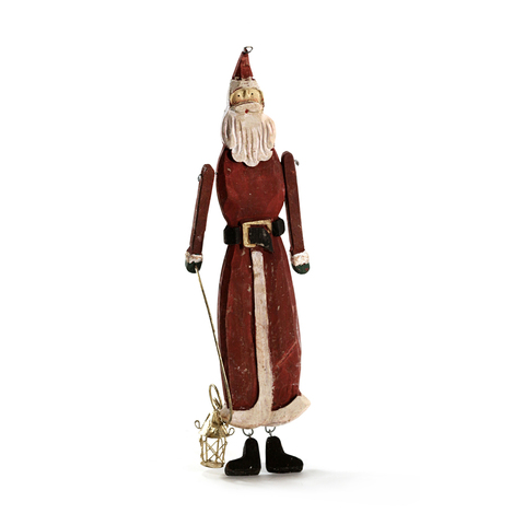 НОВОГОДНЕЕ УКРАШЕНИЕ WOODEN SANTA WITH STAR