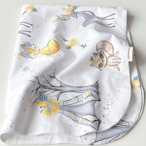 Непромокаемая пеленка "Олени горчица"