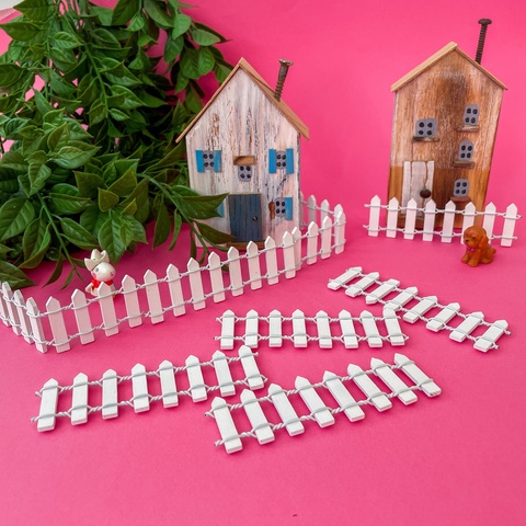 Заборчик декоративный, миниатюра, цвет белый, 7-8 делений, 9*3 см, набор 8 шт