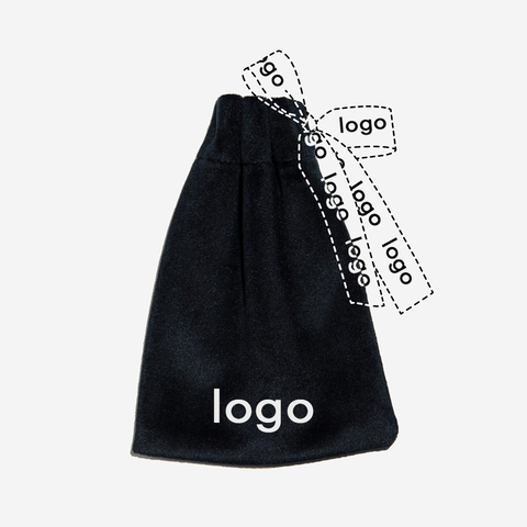 Мешочек из велюра, брендирование на мешочке и ленте