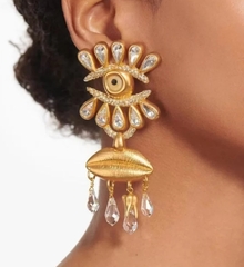 Серьги длинные Schiaparelli с подвесками кристаллами